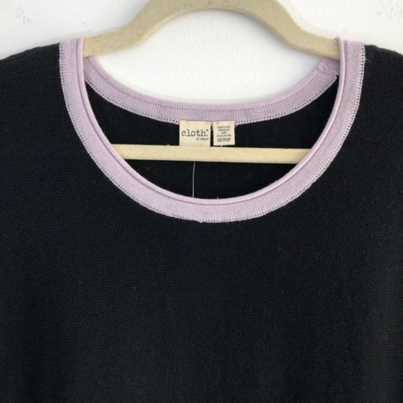 New Cloth by Design Convertible Tie Side Slit Sweater Black Purple Size XS - Picture 9 of 16
